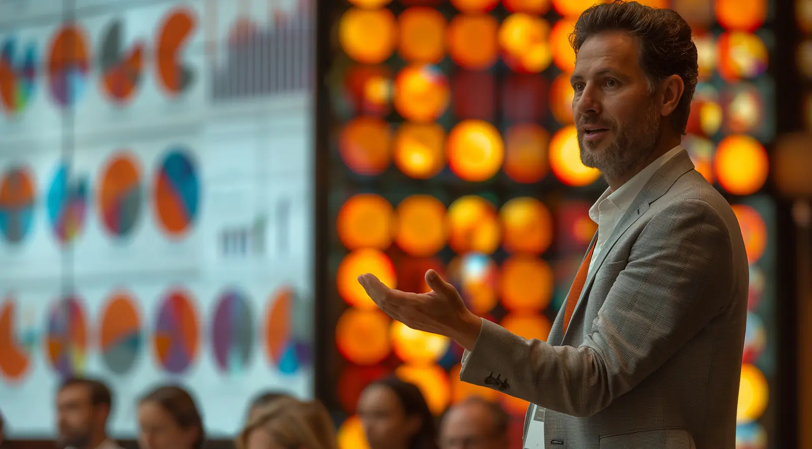 A speaker presenting to an audience